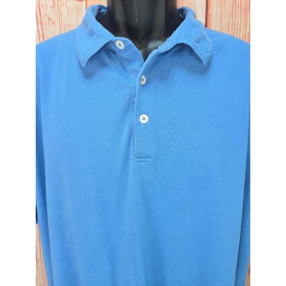 Peter Millar Collection Perfect Pique Polo XXL Blue Cotton Blend - Picture 3 of 7